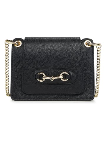 ORE10 Leren schoudertas "Limas" zwart - (B)20 x (H)15 x (D)8 cm