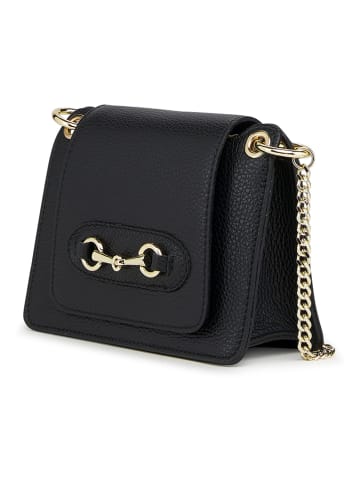 ORE10 Leren schoudertas "Limas" zwart - (B)20 x (H)15 x (D)8 cm
