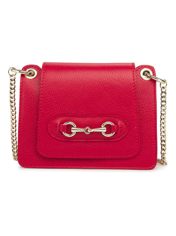 ORE10 Leren schoudertas "Limas" rood - (B)20 x (H)15 x (D)8 cm