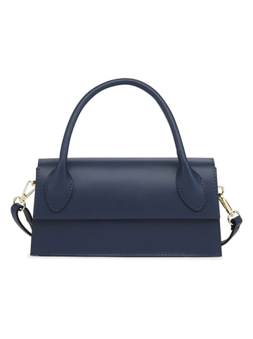 ORE10 Leder-Henkeltasche "Loman" in Blau - (B)22 x (H)18 x (T)8 cm