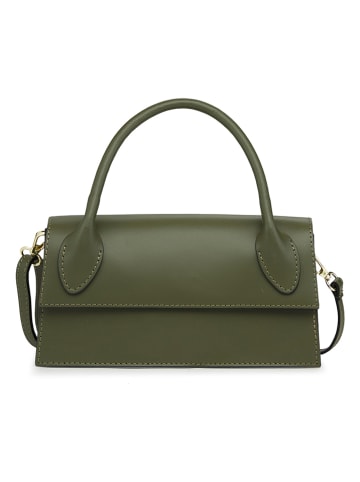 ORE10 Leren handtas "Loman" groen - (B)22 x (H)18 x (D)8 cm