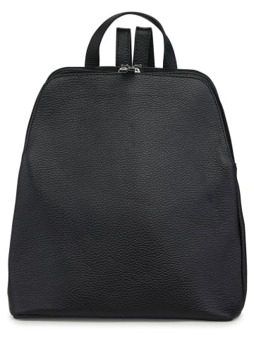 ORE10 Leder-Rucksack "Olow" in Schwarz - (B)30 x (H)33 x (T)16 cm