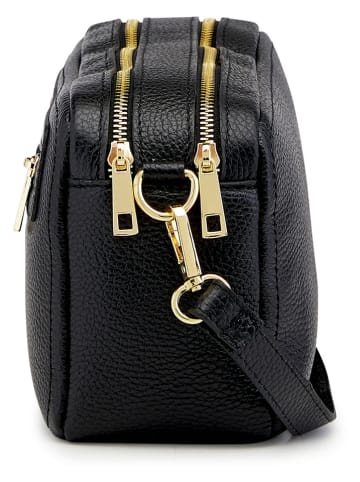 ORE10 Leren schoudertas "Aliser" zwart - (B)28 x (H)24 x (D)18 cm