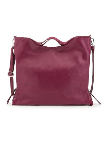 ORE10 Leder-Henkeltasche "Molin" in Lila - (B)39 x (H)33 x (T)13 cm