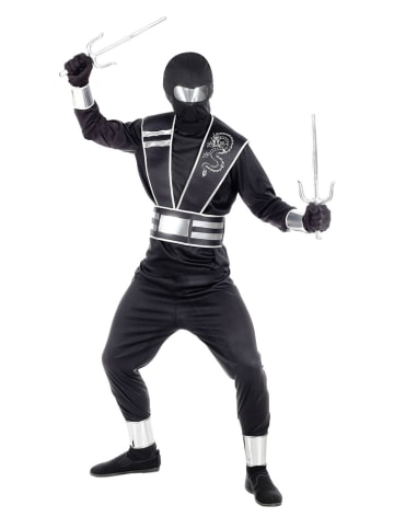 Carnival Party 6-delig kostuum "Spiegel Ninja" zwart