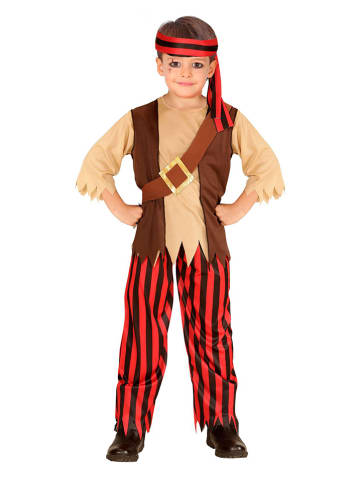 Carnival Party 3-częściowy kostium "Pirat" w kolorze jasnobrązowo-beżowo-czerwonym