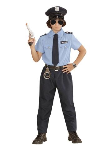 Carnival Party 5-delig kostuum "Politie" lichtblauw/donkerblauw