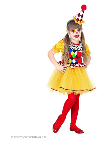 Carnival Party 2-delige set: kostuum "Clown" geel/meerkleurig