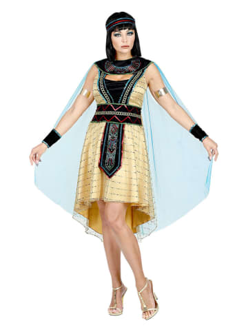 Carnival Party 3-delig kostuum "Egyptische Koningin" beige/lichtblauw