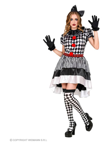 Carnival Party 3-delig kostuum "Vintage clown" zwart/wit