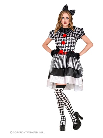 Carnival Party 3-częściowy kostium "Vintage clown" w kolorze czarno-białym