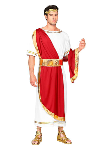 Carnival Party 3tlg. Kostüm "Römischer Imperator" in Weiß/ Rot