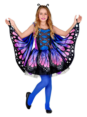 Carnival Party 3-delig kostuum "Vlinder" paars/blauw