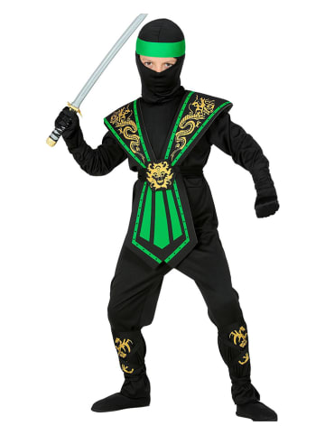 Carnival Party 5-delig kostuum "Kombat Ninja" zwart/groen