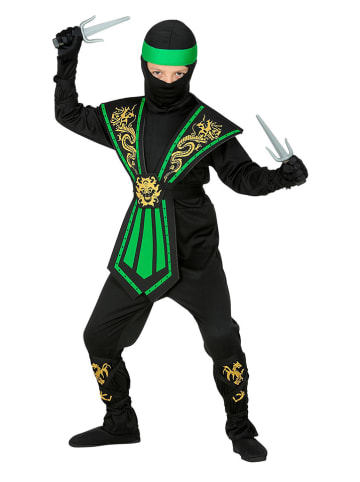 Carnival Party 5tlg. Kostüm "Kombat Ninja" in Schwarz/ Grün