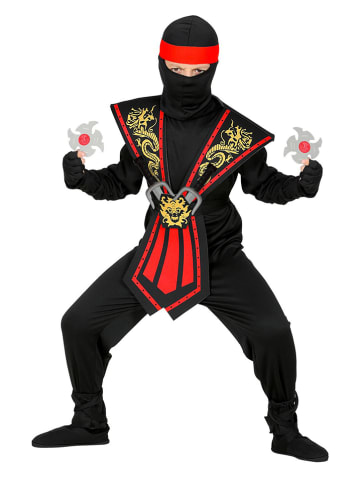 Carnival Party 10tlg. Kostüm "Kombat Ninja" in Rot/ Schwarz