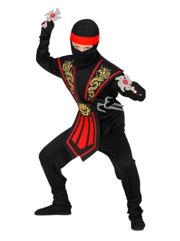 Carnival Party 10-delig kostuum "Kombat Ninja" zwart/rood