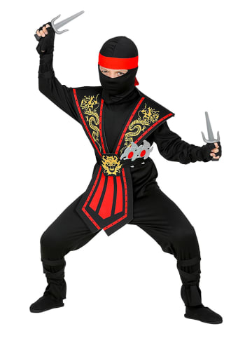 Carnival Party 10tlg. Kostüm "Kombat Ninja" in Rot/ Schwarz