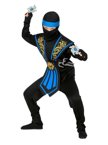 Carnival Party 10tlg. Kostüm "Kombat Ninja" in Blau/ Schwarz