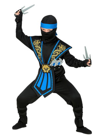 Carnival Party 10-delig kostuum "Kombat Ninja" blauw/zwart