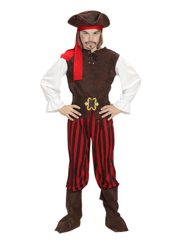 Carnival Party 6tlg. Kostüm "Pirat der Karibik" in Braun/ Rot