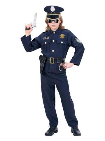 Carnival Party 4-delig kostuum "Politie" donkerblauw