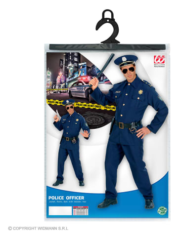 Carnival Party 4-delig kostuum "Politieagent" donkerblauw