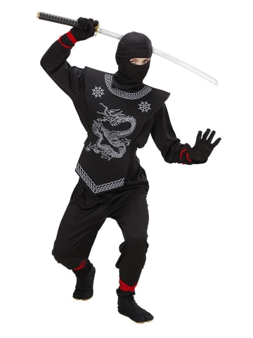 Carnival Party 4-delig kostuum "Ninja" zwart
