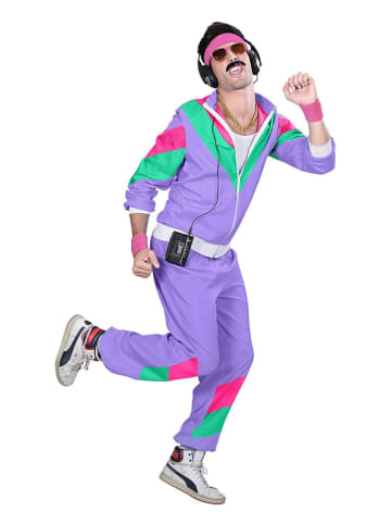 Carnival Party 2-delig kostuum "Trainingspak jaren 80" paars