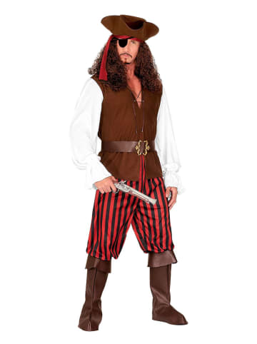 Carnival Party 7tlg. Kostüm "Pirat" in Braun/ Rot/ Weiß