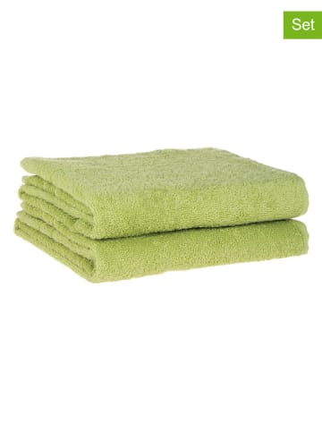 avance 2-delige set: handdoeken groen - (L)100 x (B)50 cm