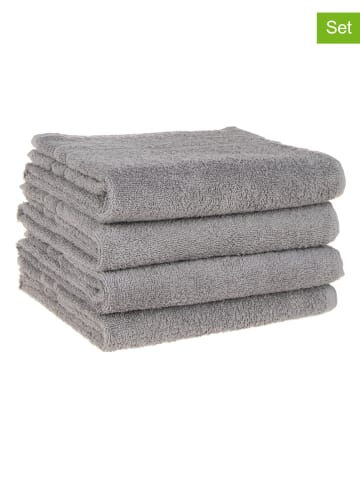 avance 4-delige set: handdoeken grijs - (L)100 x (B)50 cm