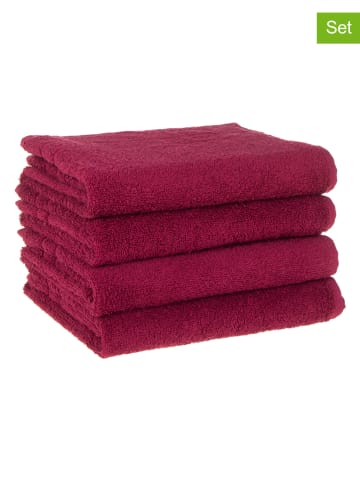 avance Ręczniki (4 szt.) w kolorze jagodowym do rąk - 100 x 50 cm