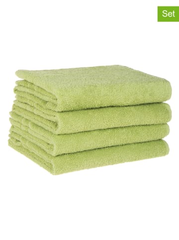 avance 4-delige set: handdoeken groen - (L)100 x (B)50 cm