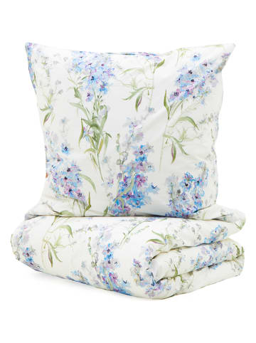 avance Perkal beddengoedset wit/blauw