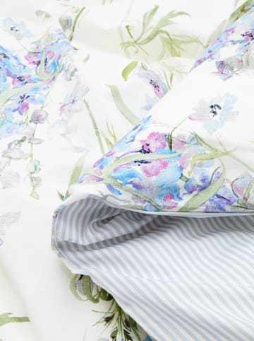 avance Perkal beddengoedset wit/blauw