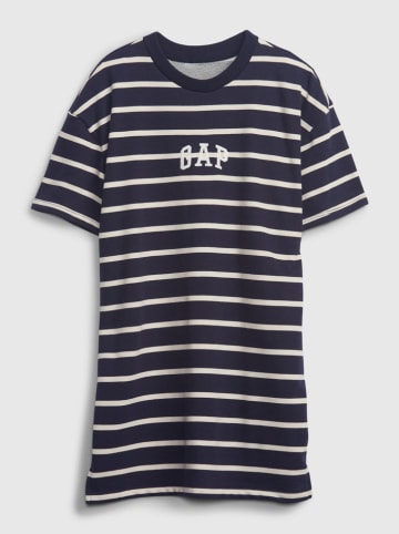 GAP Kleid in Dunkelblau/ Weiß