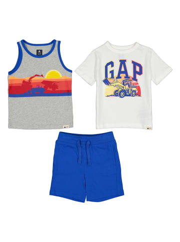 GAP 3-delige outfit wit/blauw/grijs