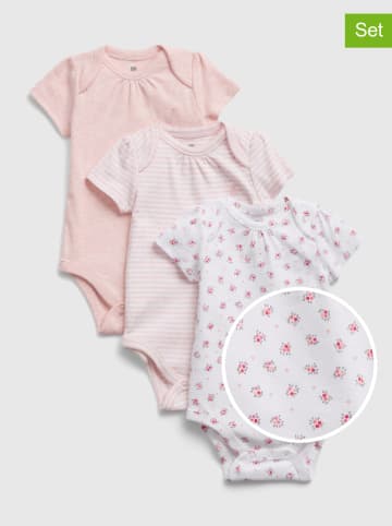 GAP 3er-Set: Bodys in Rosa