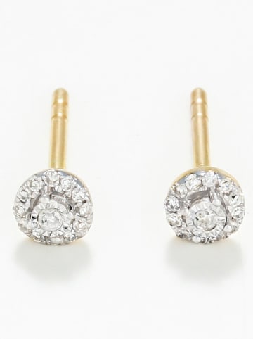 DIAMOND & CO Gouden oorstekers "Rosabella" met diamanten