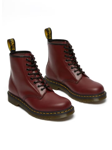 Dr. Martens Skórzane botki w kolorze czerwonym