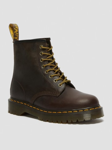Dr. Martens Skórzane botki w kolorze ciemnobrązowym