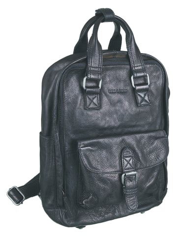 BULL & HUNT Leren rugzak "Urban Backpack" zwart - (B)26 x (H)33 x (D)10 cm