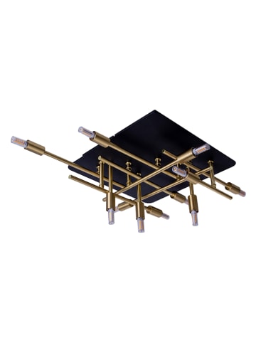 näve LED-Deckenleuchte "Ancona" in Schwarz/ Gold - (B)51 x (H)15 x (T)48 cm