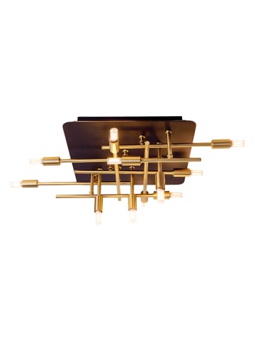 näve LED-Deckenleuchte "Ancona" in Schwarz/ Gold - (B)51 x (H)15 x (T)48 cm