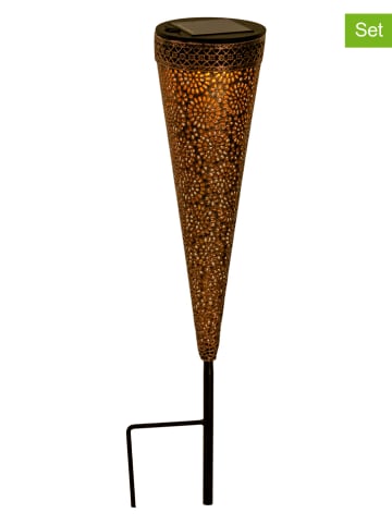 näve Solarne lampy LED (2 szt.) "Paula" w kolorze złotym - wys. 40 x Ø 8,5 cm