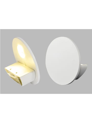 näve LED-Wandleuchte "Stan" in Weiß - EEK F (A bis G) - Ø 14 cm