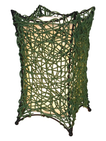 näve Korbtischleuchte in Grün - (H)30 x Ø 16 cm