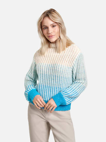 TAIFUN Sweter w kolorze kremowo-niebiesko-beżowym