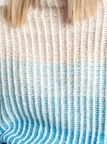 TAIFUN Sweter w kolorze kremowo-niebiesko-beżowym